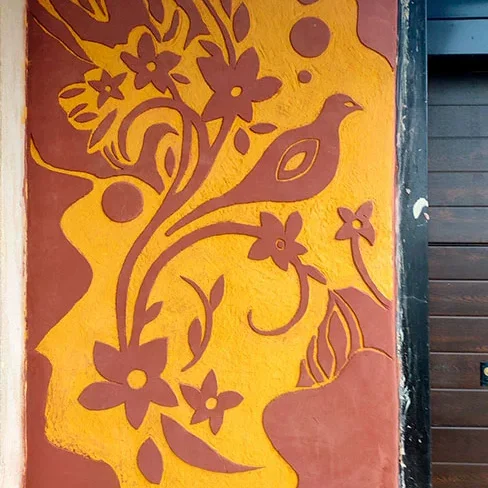 Fachada de estuco esgrafiado en Madrid